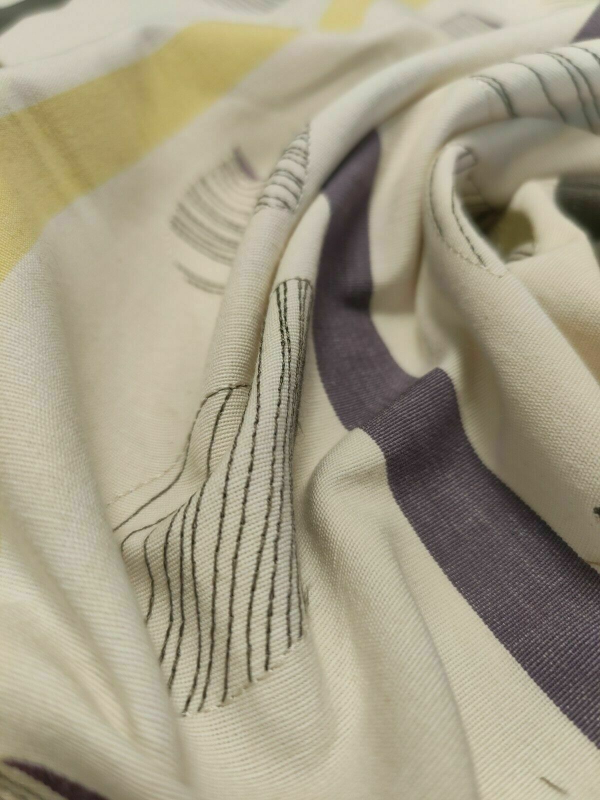 Harlequin Multi Stripe/Leaf Embroidered Curtain Craft Fabric Per Metre