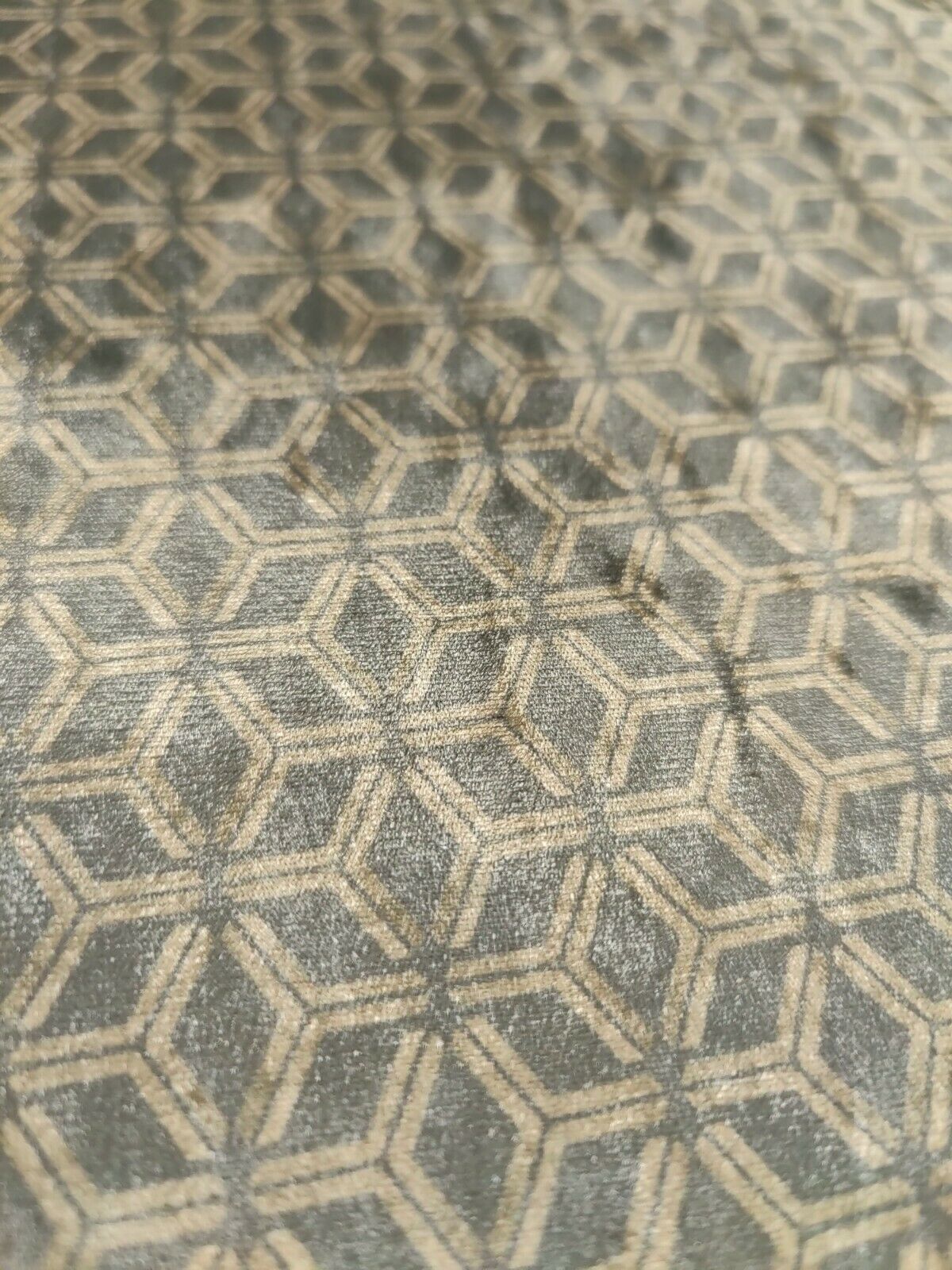 Art Of The Loom Optical Col1 Gold Velvet Curtain Upholstery Fabric Per Metre