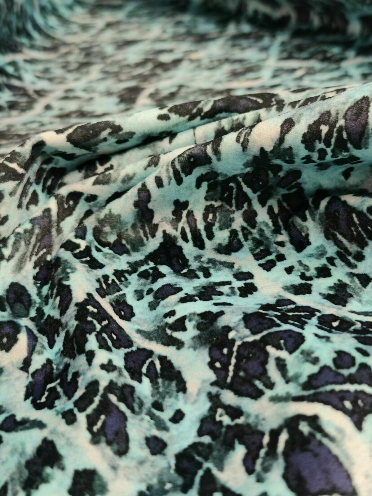 Art Of The Loom Crystal Turquoise Velvet Upholstery FR Fabric By The Metre