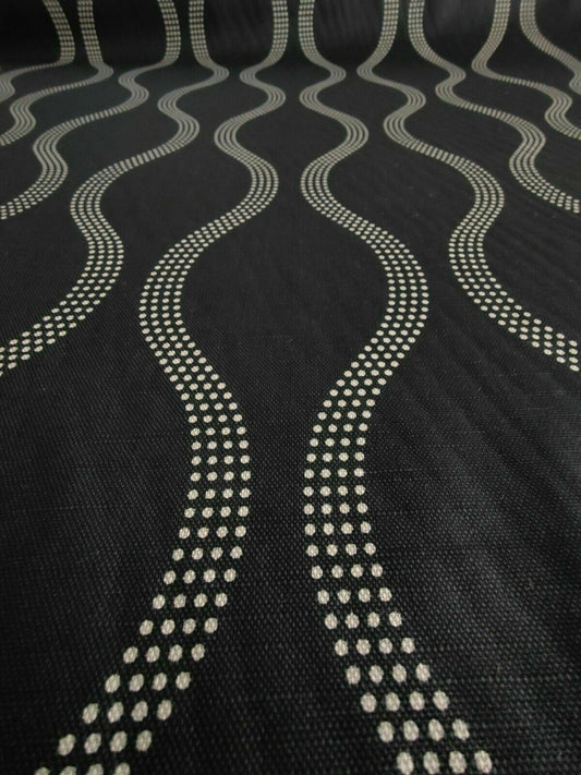 Natasha Marshall Drift Jet Black Curtain Upholstery Fabric By The Metre