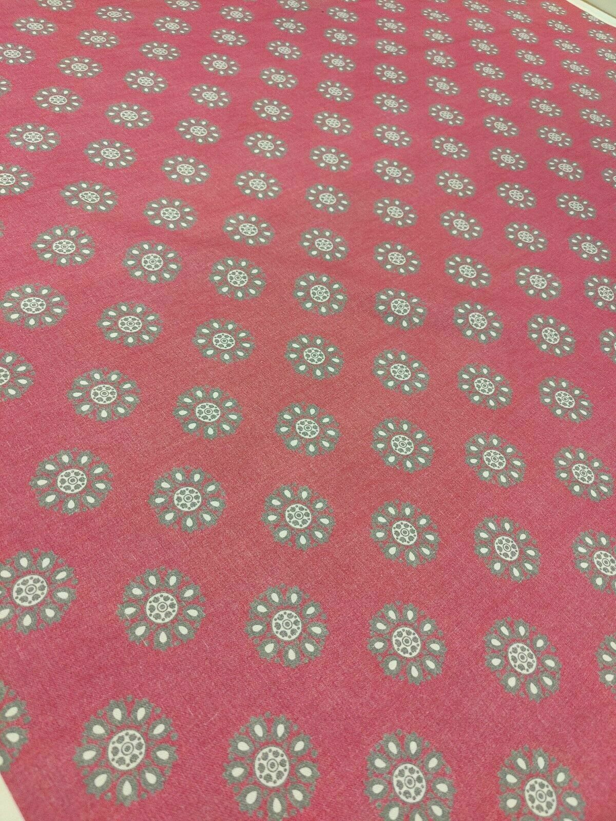 Geometric Floral Pink Curtain Upholstery Fabric Per Metre