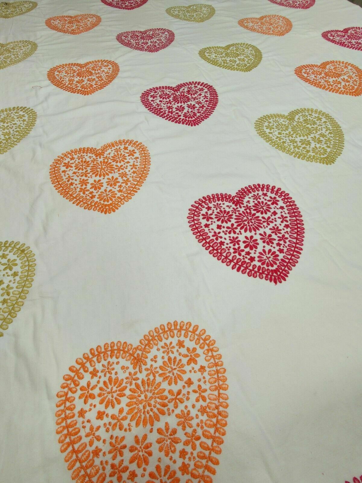 Harlequin Sweet Heart Lime/Orange/Pink Embroidered Curtain Fabric By The Metre