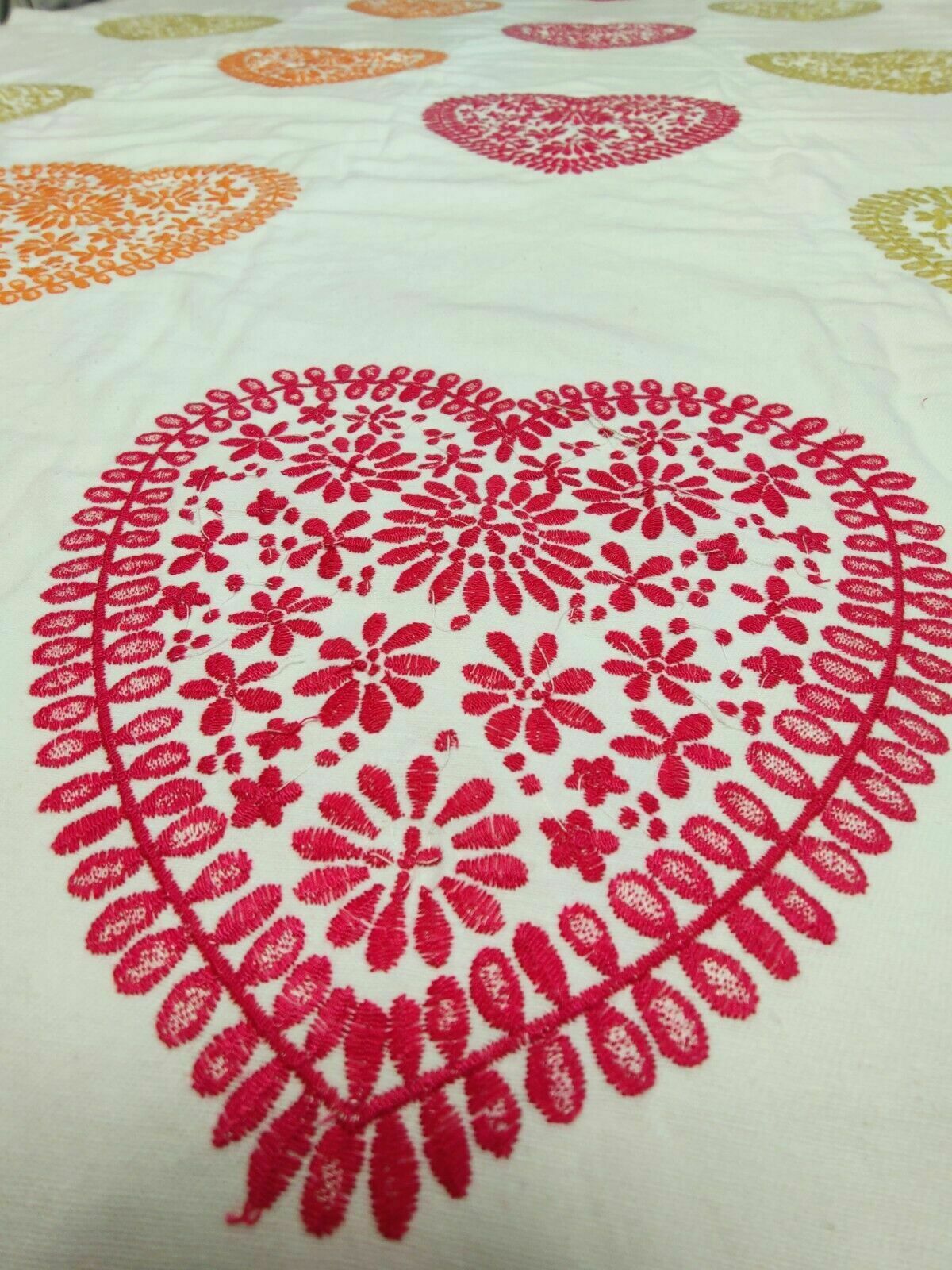 Harlequin Sweet Heart Lime/Orange/Pink Embroidered Curtain Fabric By The Metre