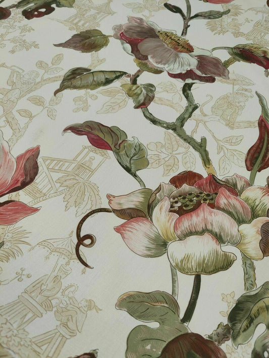 Edinburgh Weavers Lotus Cream Curtain Fabric By The Metre