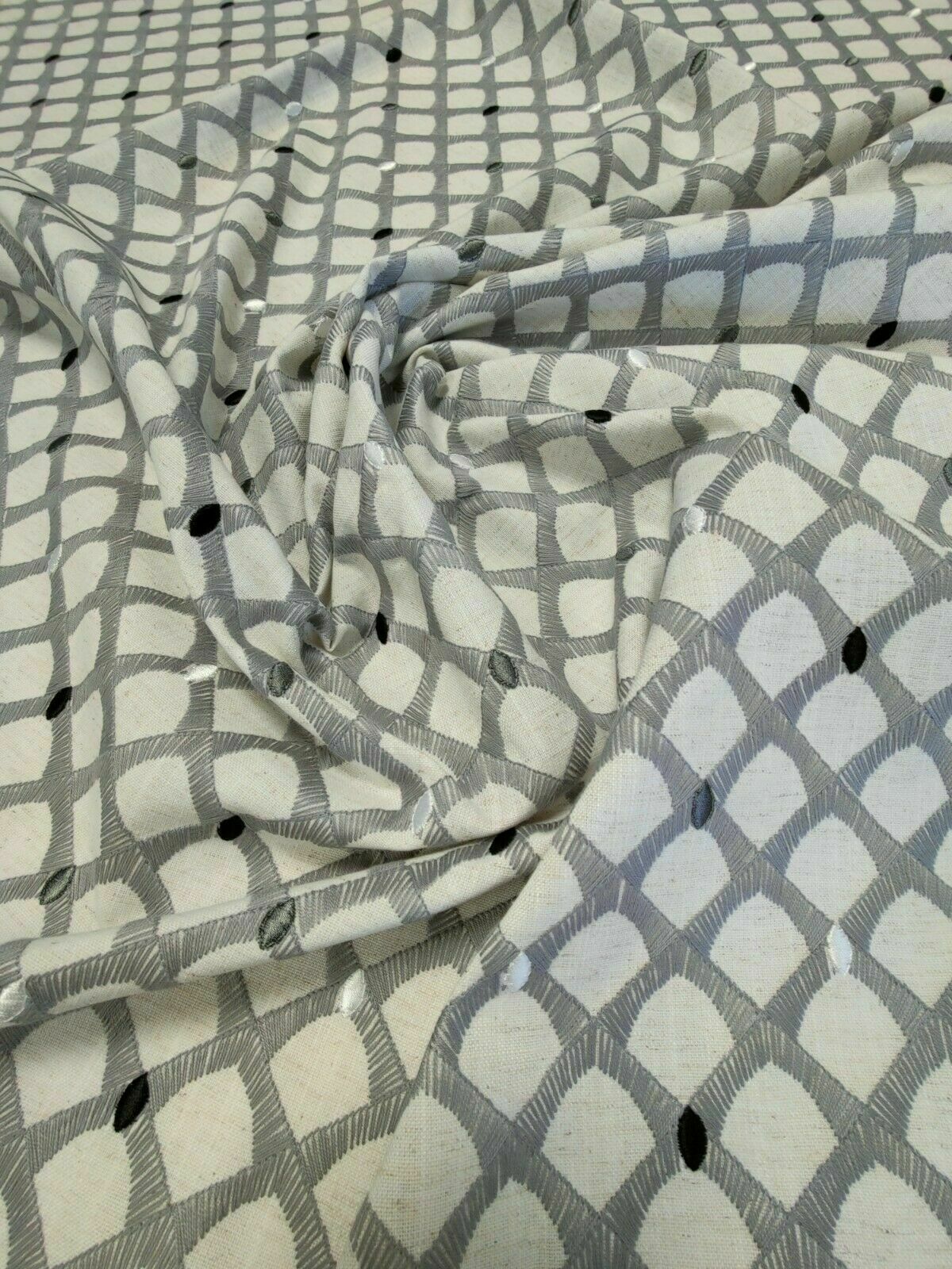 Porter & Stone Arlington Charcoal Grey Curtain Upholstery Fabric 1.4 Metres
