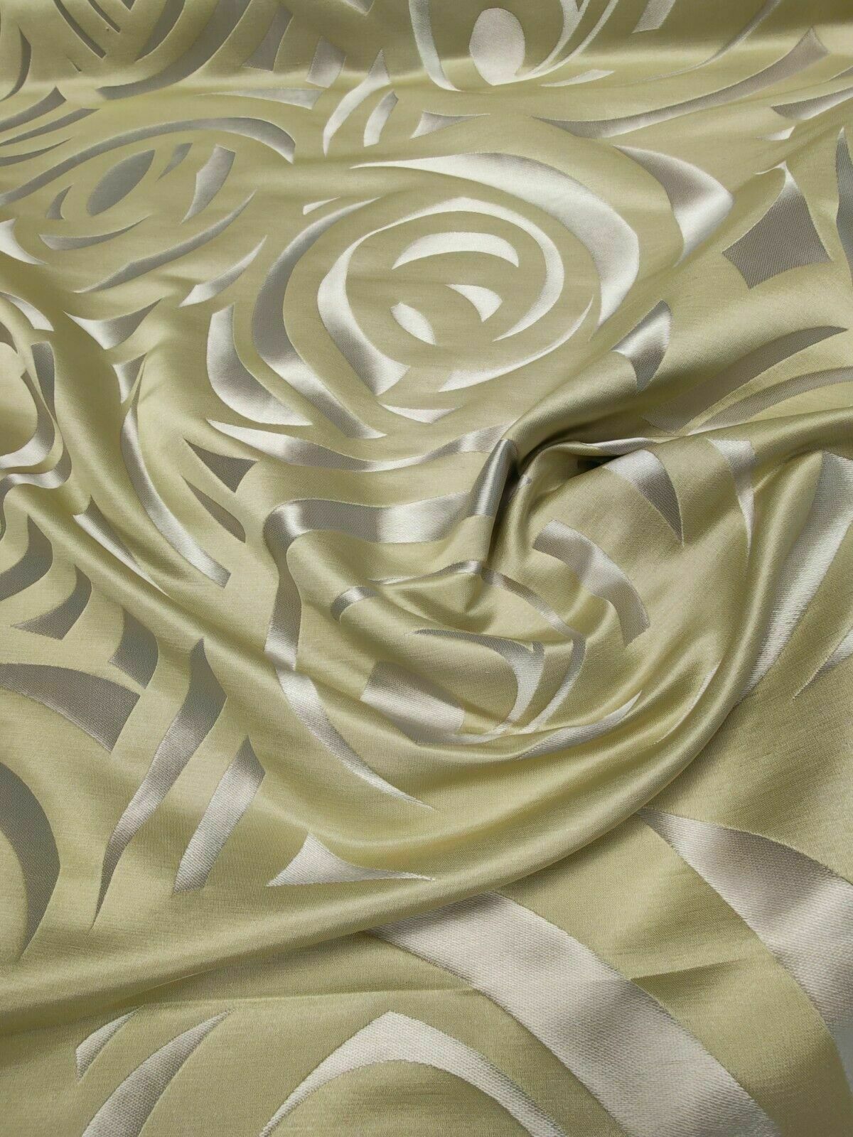 Harlequin Vortex Silver & Apple Curtain Fabric By The Metre