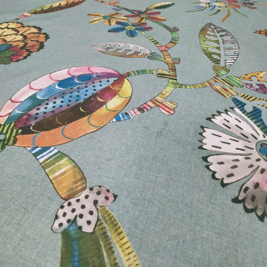 Edinburgh Weavers Adelphi Teal Curtain Fabric By The Metre