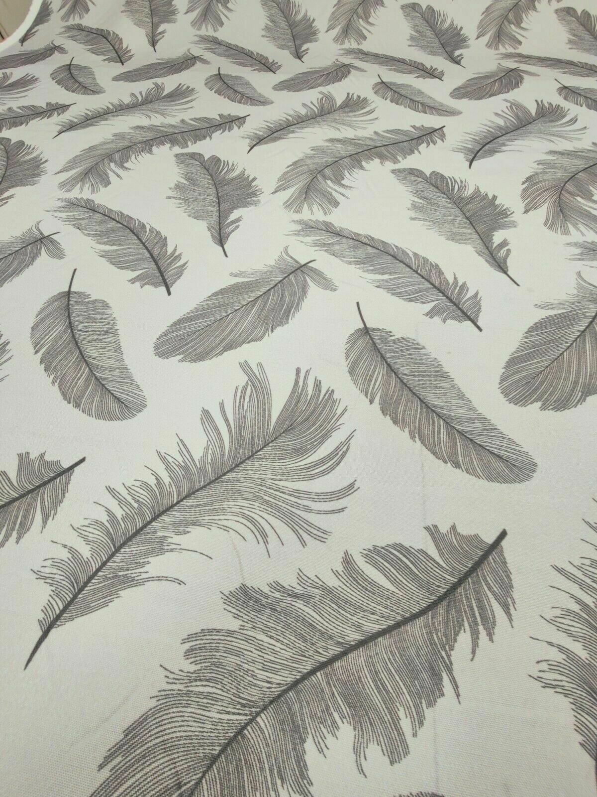 Ashley Wilde Meghan Silver Feather Curtain Upholstery Panama Fabric By The Metre