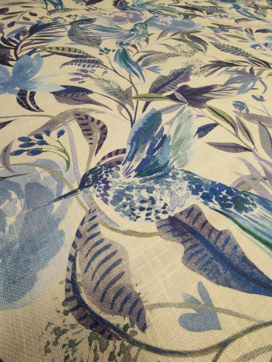 Bill Beaumont Hummingbird Azure Curtain Upholstery Fabric 1.5 Metres