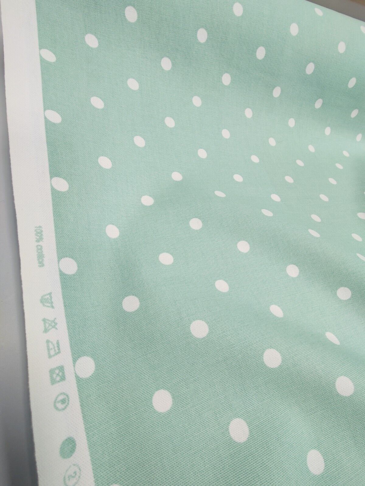 Studio G Dotty Green Curtain Fabric By The Metre