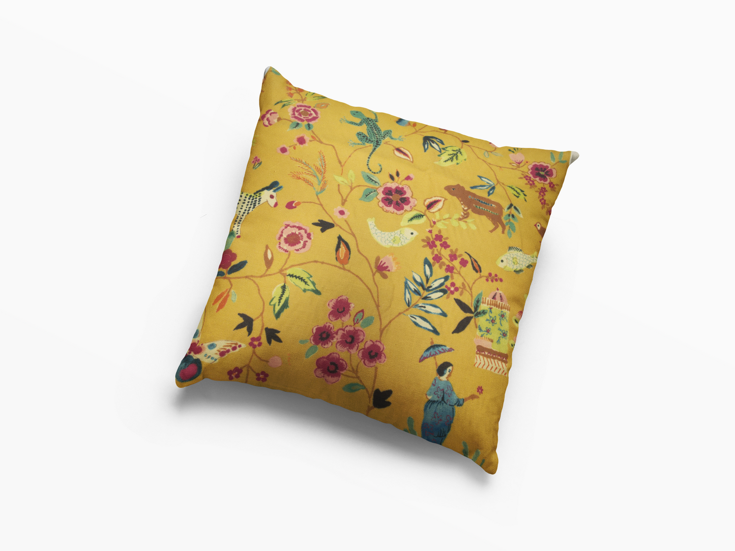 Edinburgh Weavers Shangri-La Mustard 18"/ 45cm Cushion Cover