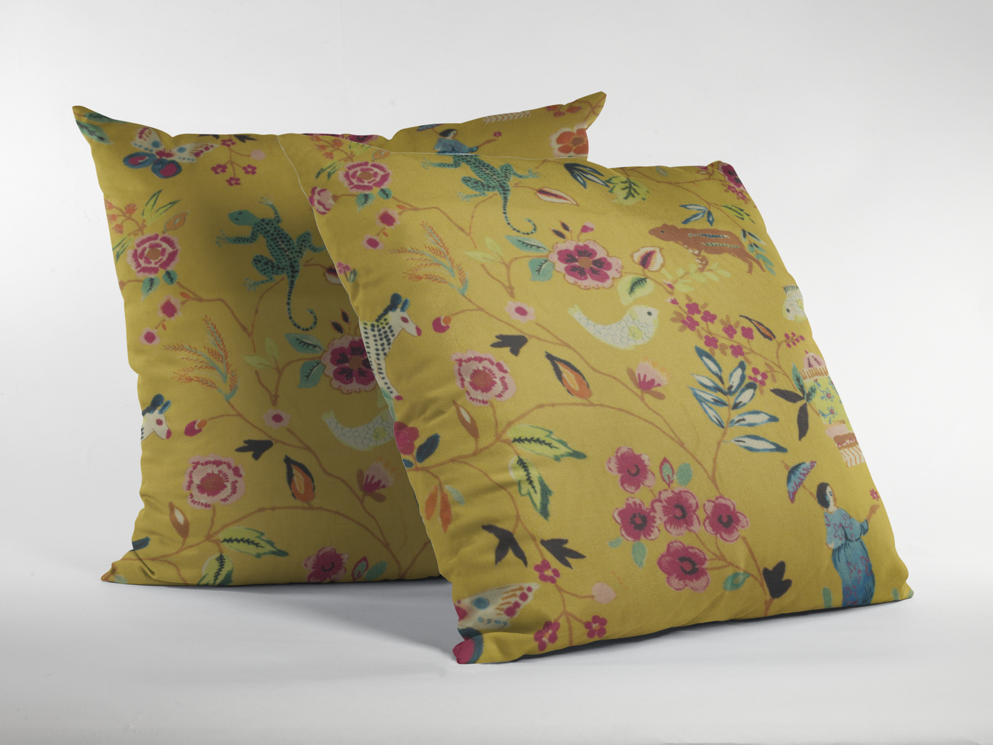 Edinburgh Weavers Shangri-La Mustard 18"/ 45cm Cushion Cover