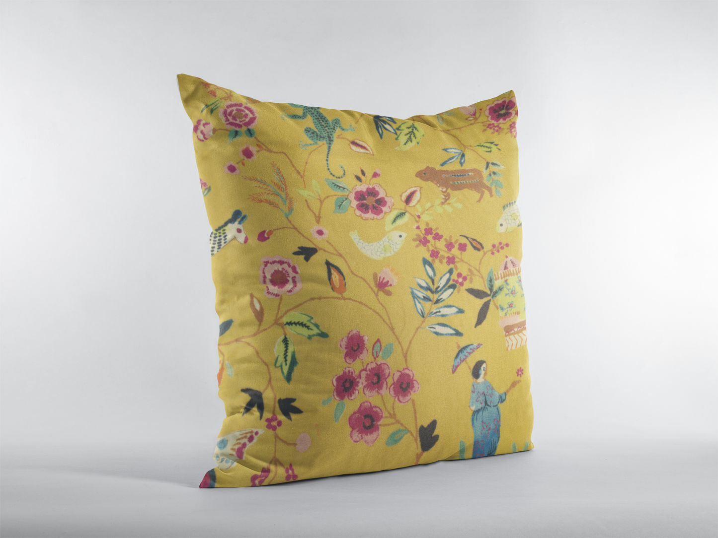 Edinburgh Weavers Shangri-La Mustard 18"/ 45cm Cushion Cover