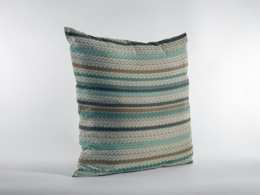 Harlequin Crochet Indigo/Ochre/Linen 18"/20" Cushion Cover