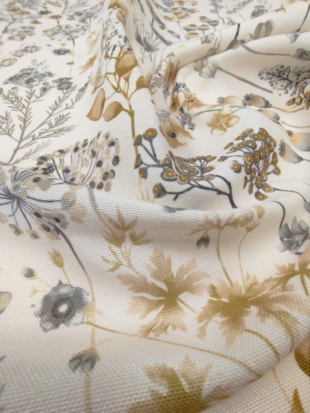 Edinburgh Weavers Woodstock Ochre Panama Curtain Upholstery Fabric By The Metre