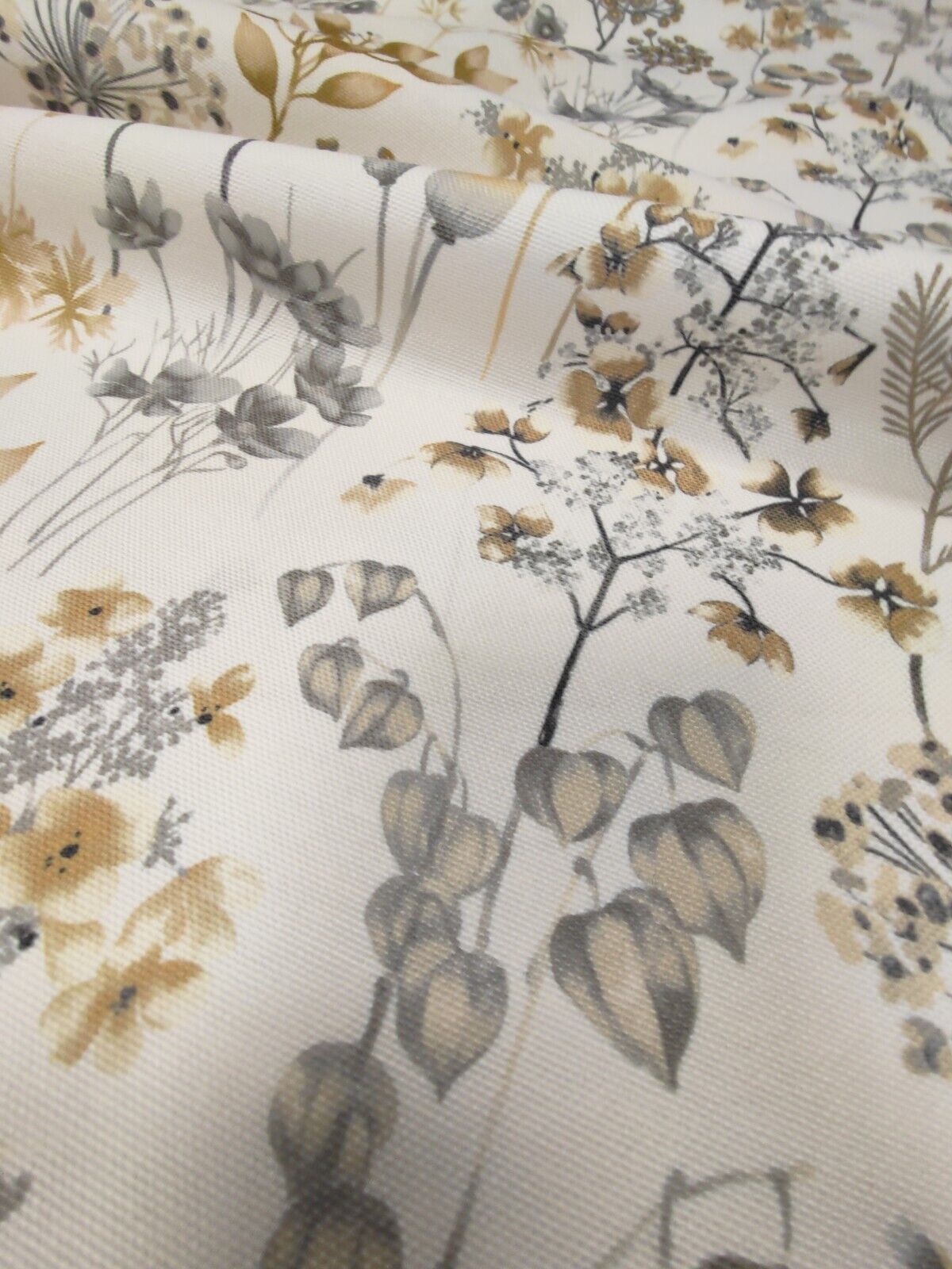 Edinburgh Weavers Woodstock Ochre Panama Curtain Upholstery Fabric By The Metre