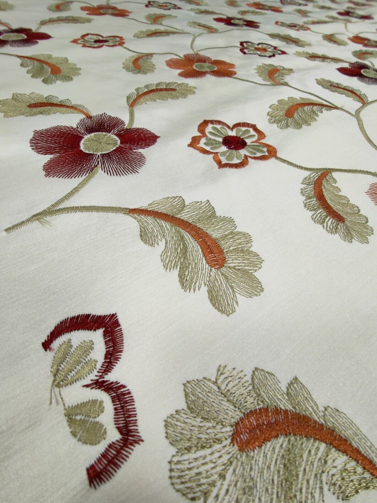 Bill Beaumont Masilda Autumn Embroidered Curtain Fabric 5 Metres