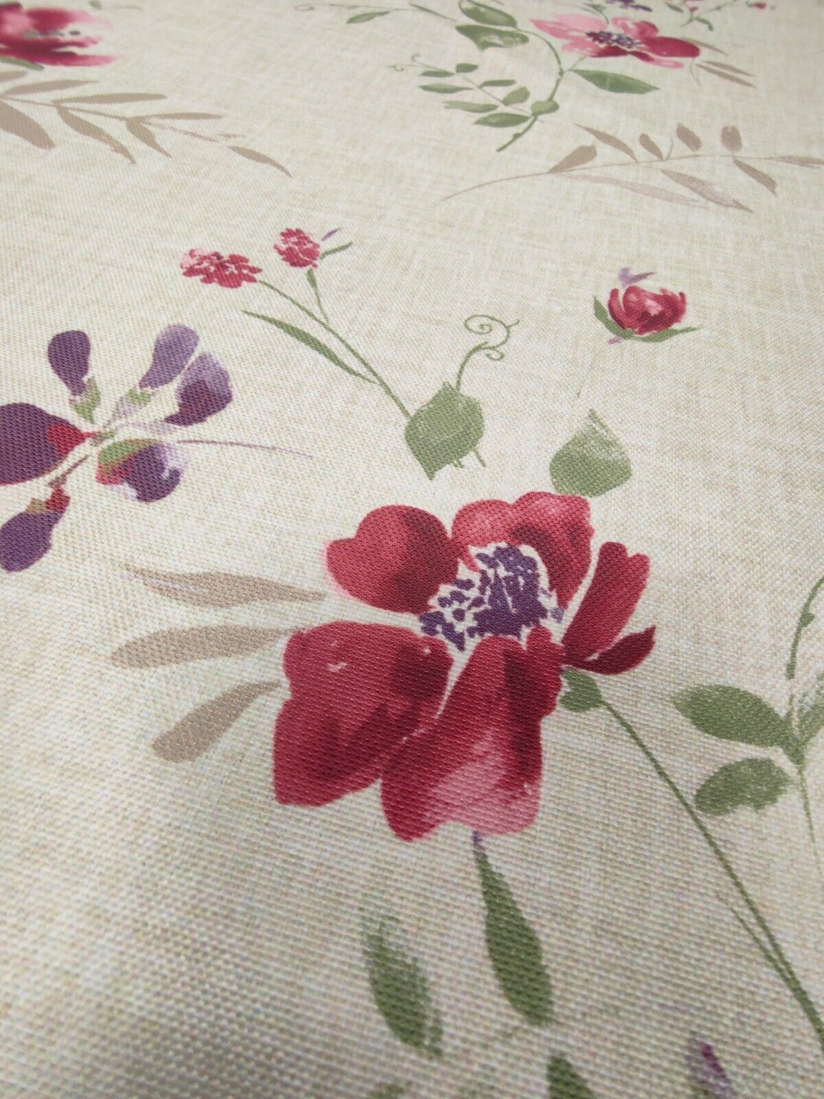 Edmund Bell  Posy Cranberry FR Panama Fabric By The Metre