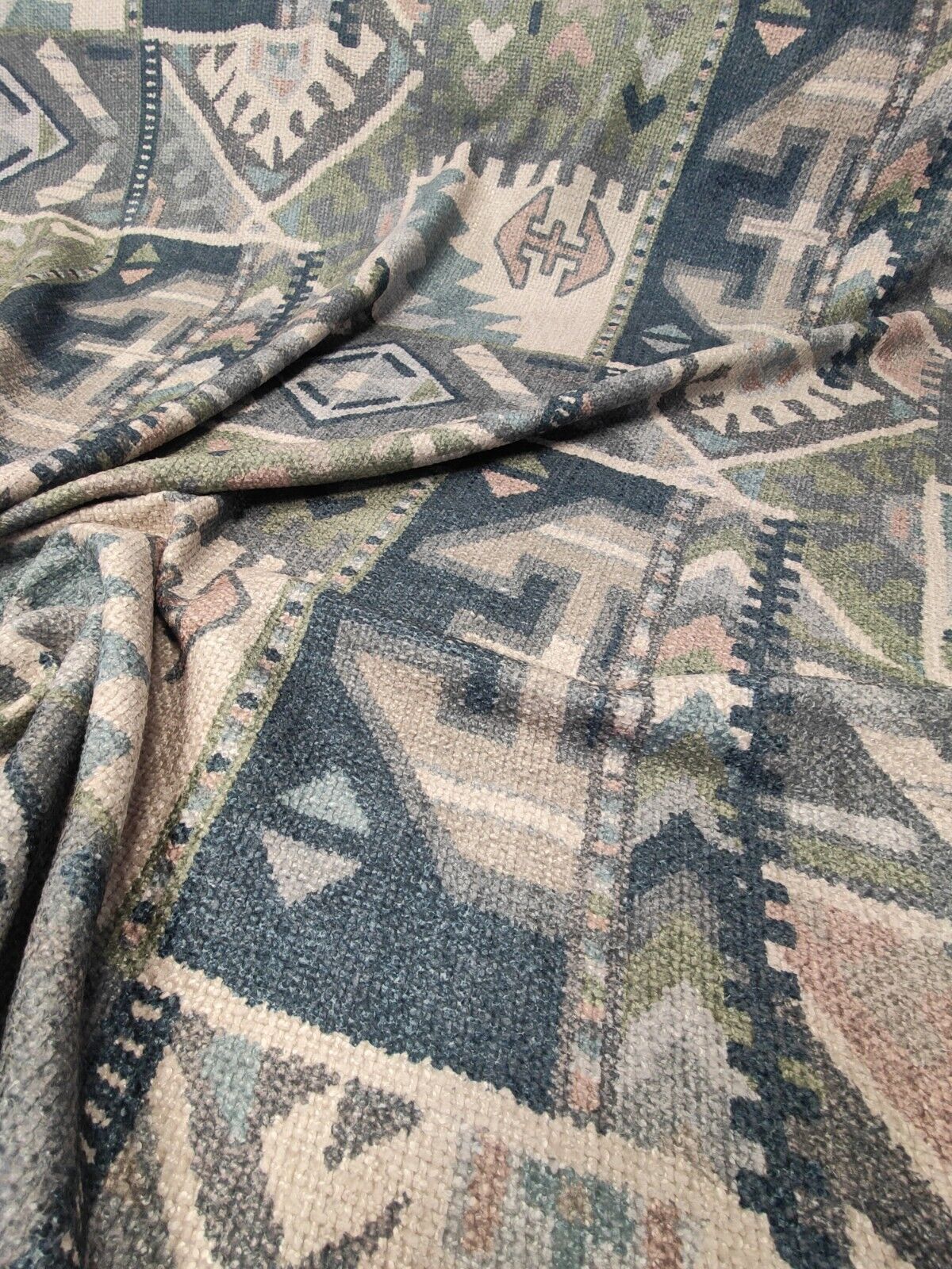 Art Of The Loom Maya iKat Slub Curtain Upholstery Fabric By The Metre