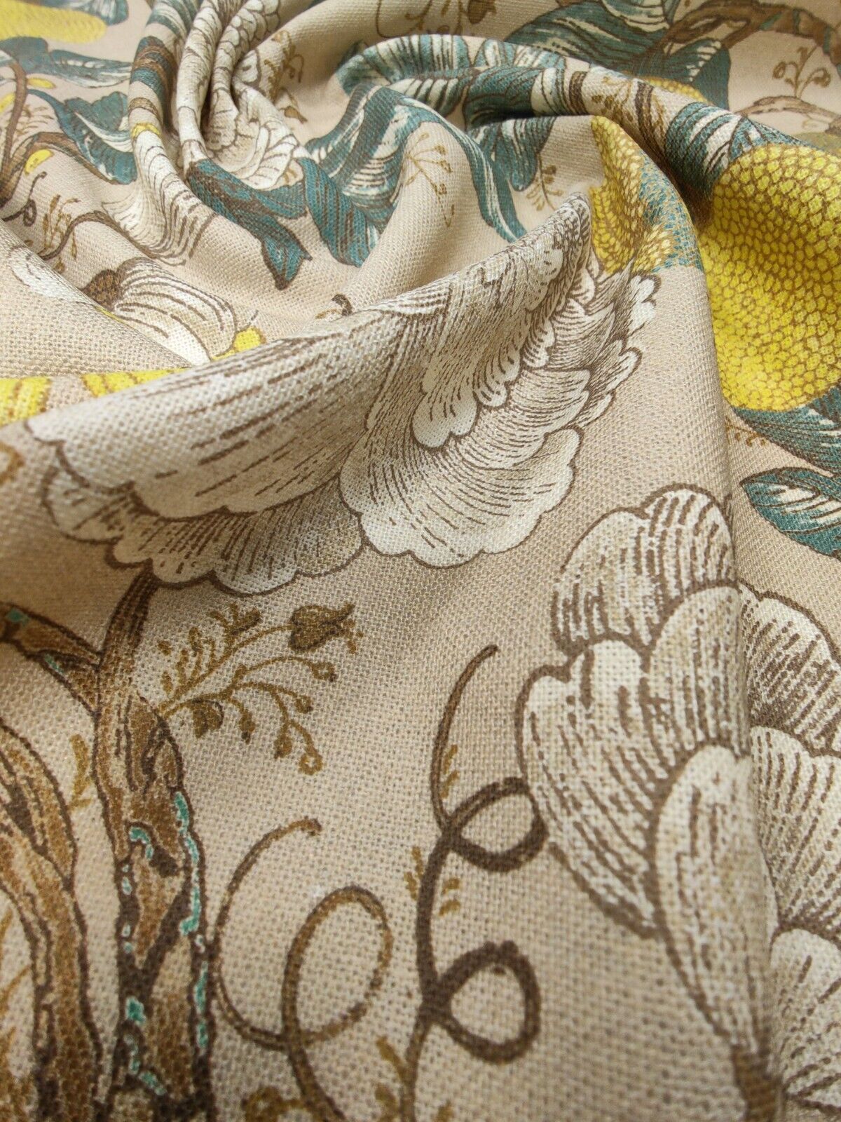 Edinburgh Weavers Morris Lemon Curtain Fabric By The Metre