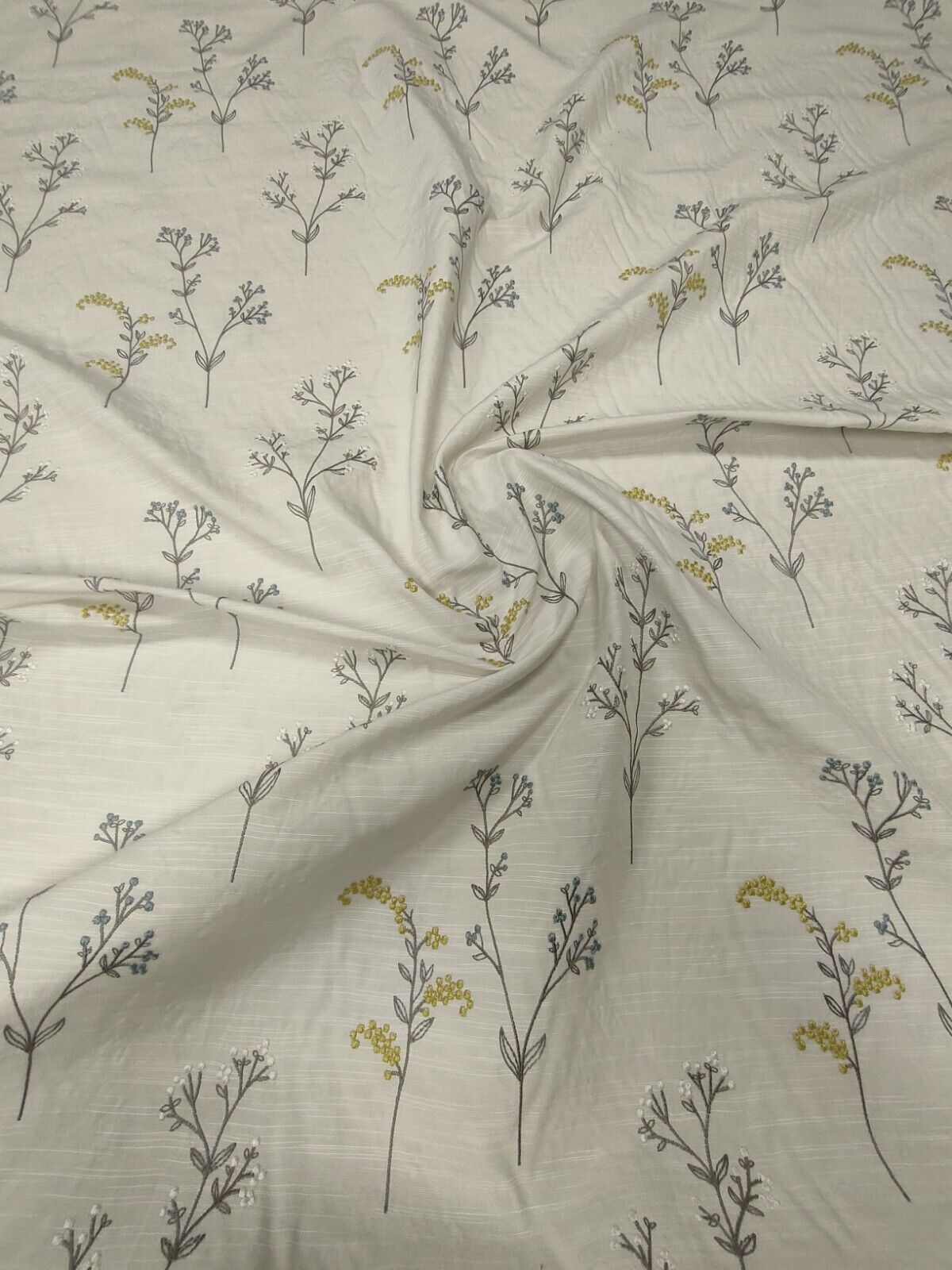 Ashley Wilde Posy Apple Embroidered Curtain Fabric By The Metre