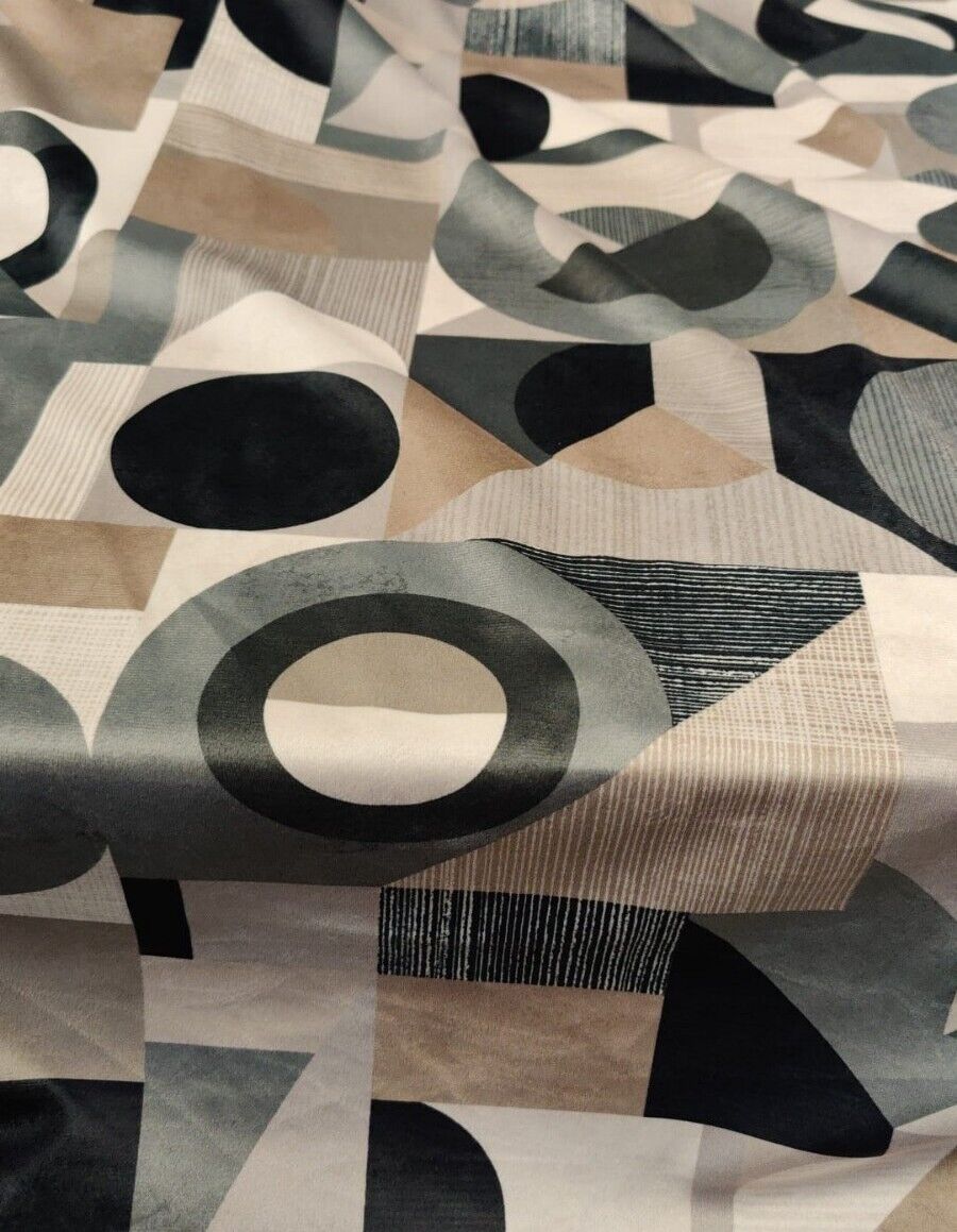 iLiv Geometrica Mineral Velvet Curtain Upholstery Fabric 4 Metres